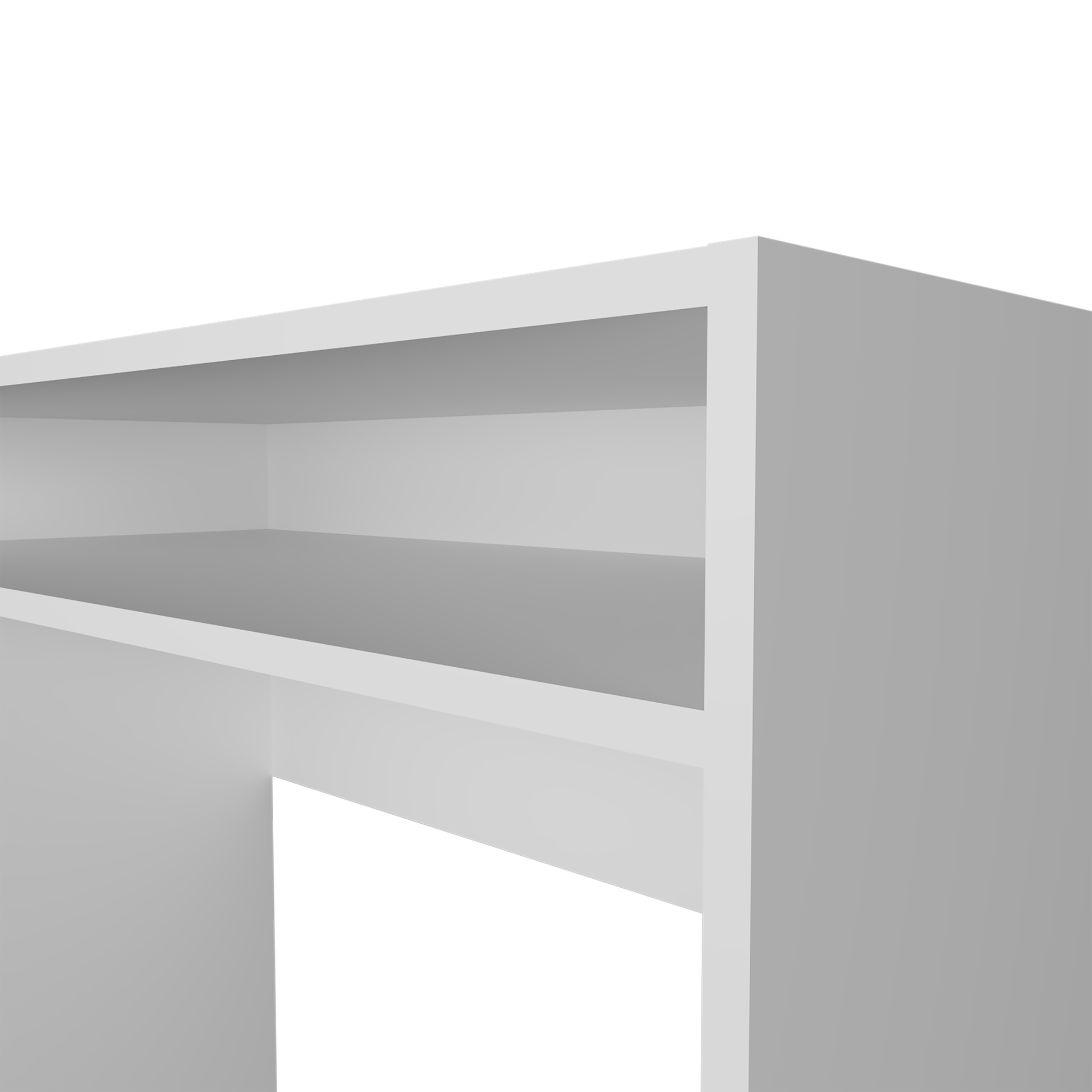 White Melamine Desk with Storage - 35.1" Workspace for Home Office