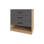 3-Drawer Multicolor Particle Board Dresser - Bedroom Storage