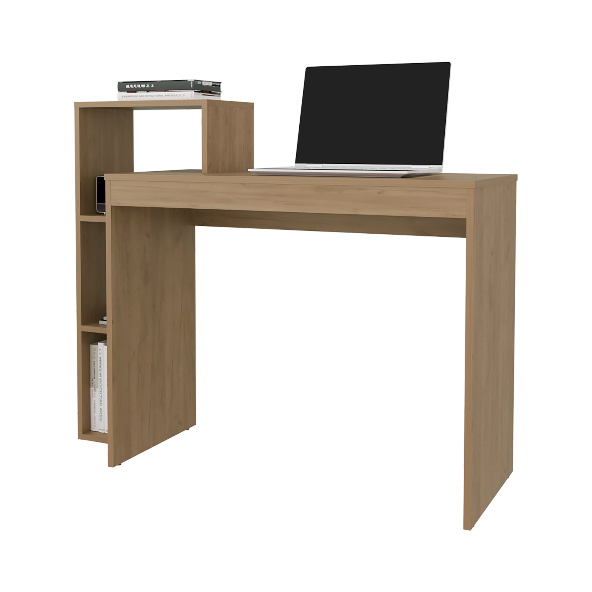 Light Oak Computer Desk with Storage - Office Table