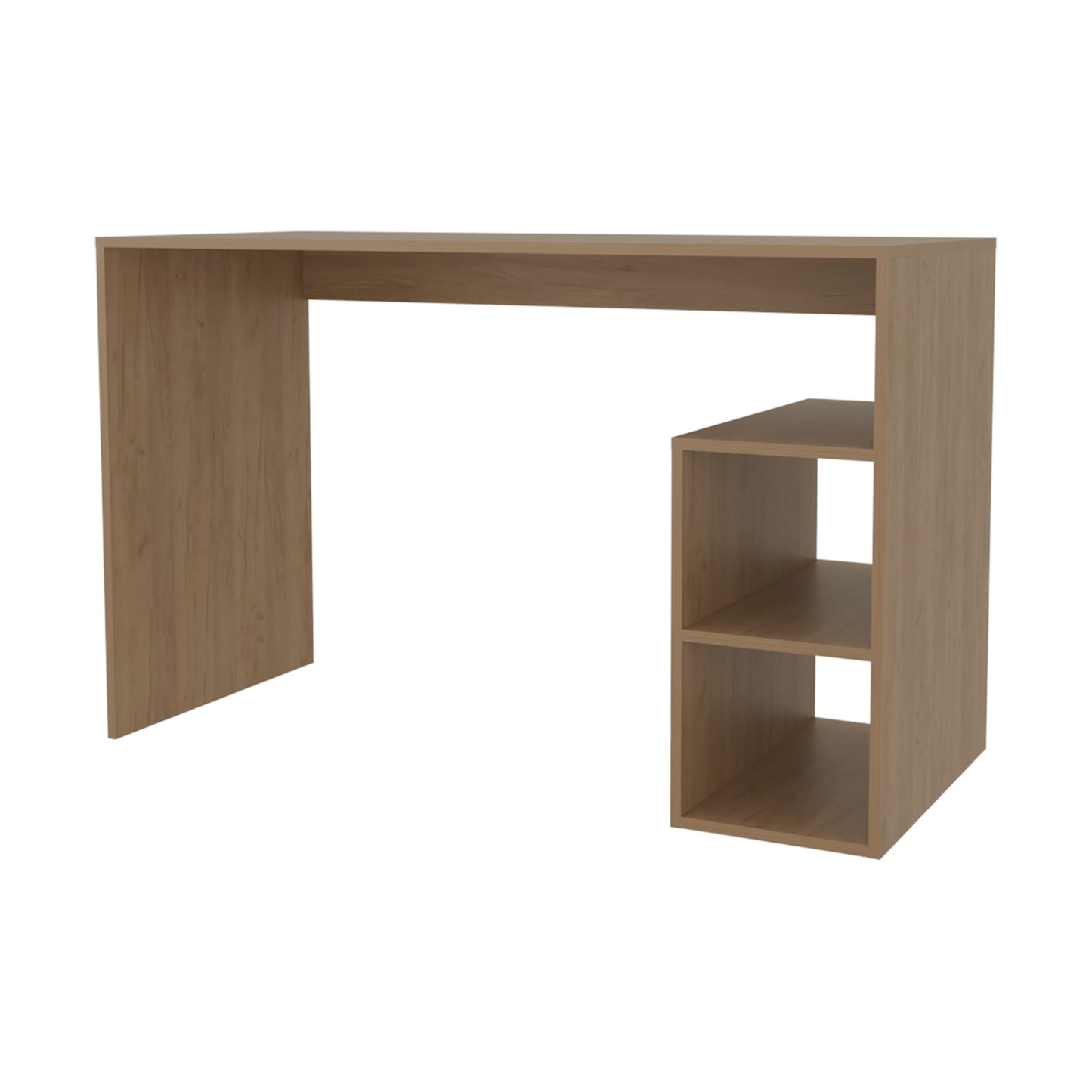 Light Oak Computer Desk with Storage - 29.8" Rectangular Office Table