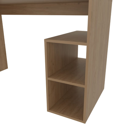 Light Oak Computer Desk with Storage - 29.8" Rectangular Office Table