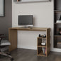 Sanders Computer Desk in Melamine with Open Storage, Natural Oak