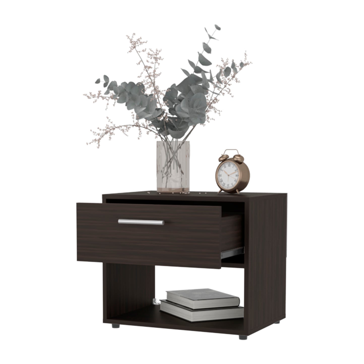 FM FURNITURE Round Rock Nightstand - Brown Particle Board