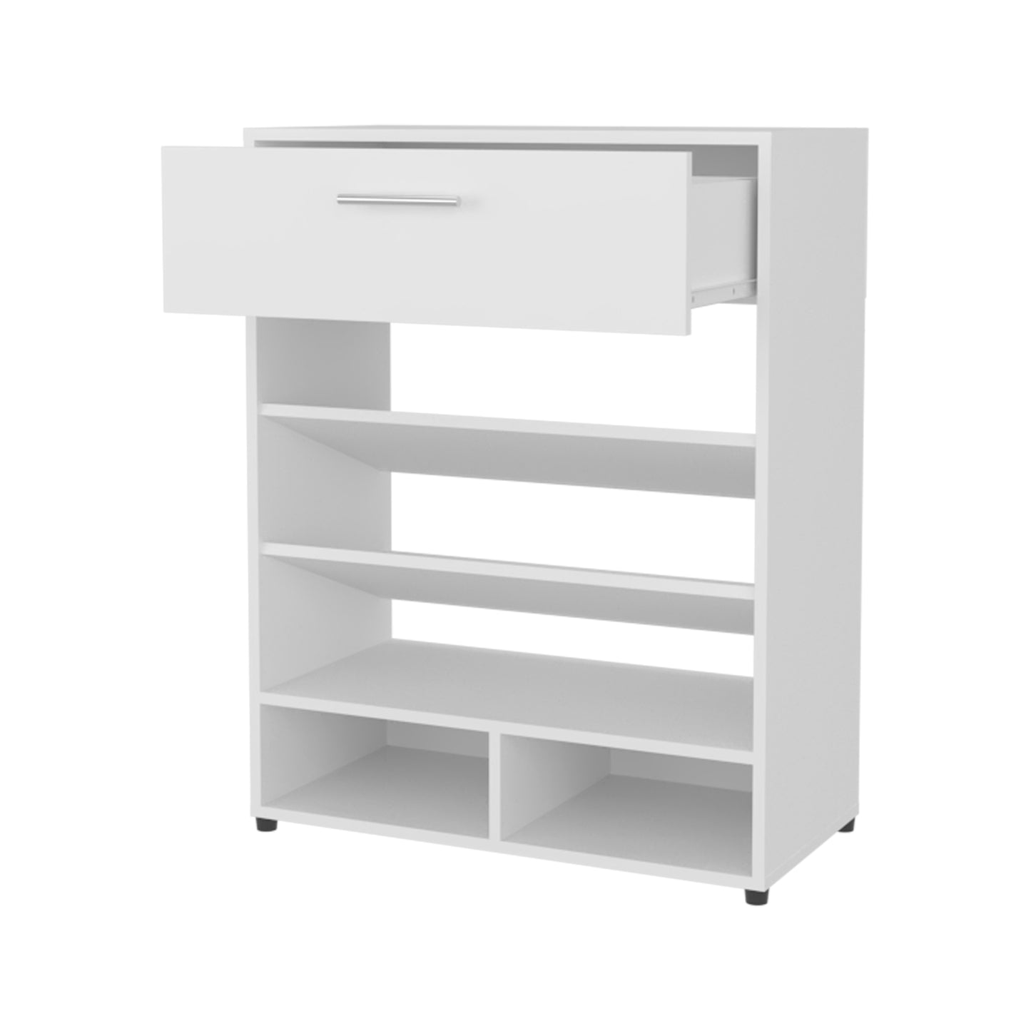 FM FURNITURE Onawa Shoe Rack - White Particle Board Storage for Bedroom