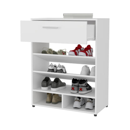 FM FURNITURE Onawa Shoe Rack - White Particle Board Storage for Bedroom