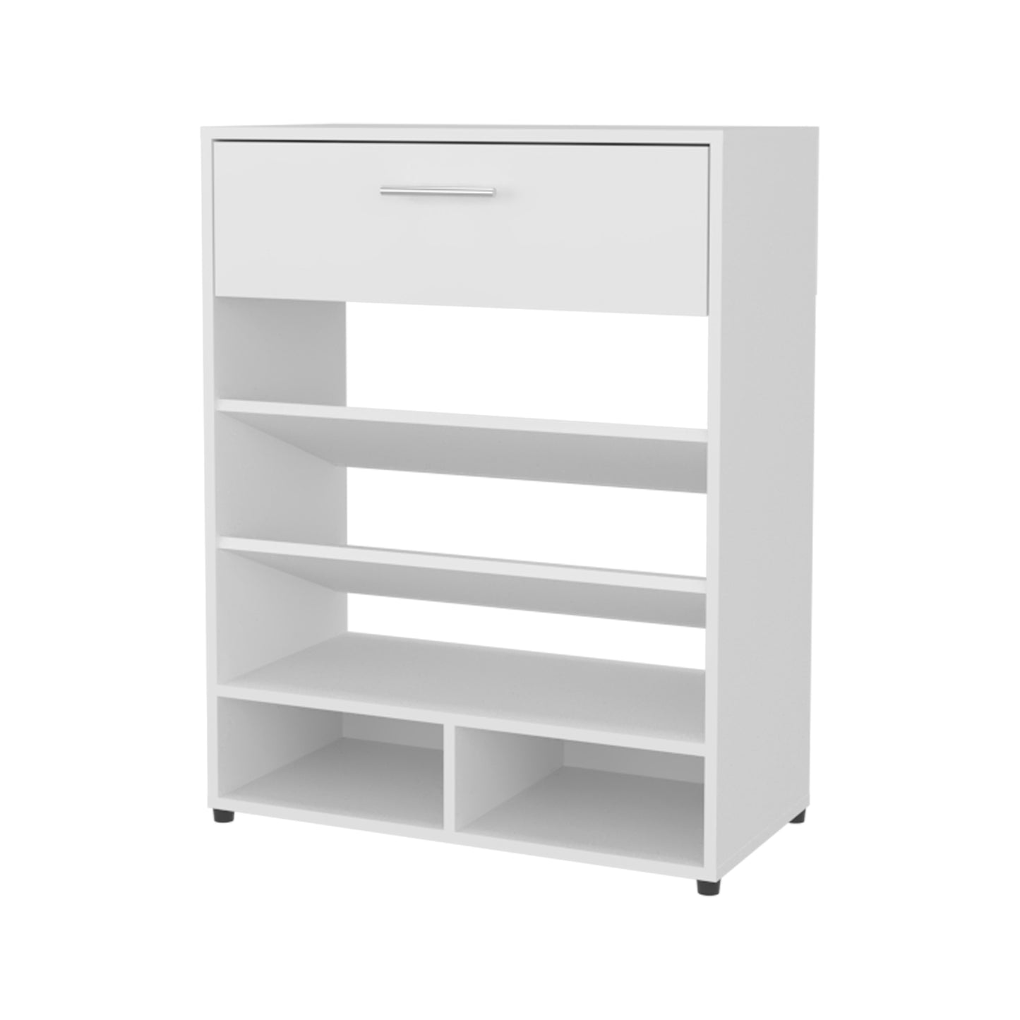 FM FURNITURE Onawa Shoe Rack - White Particle Board Storage for Bedroom