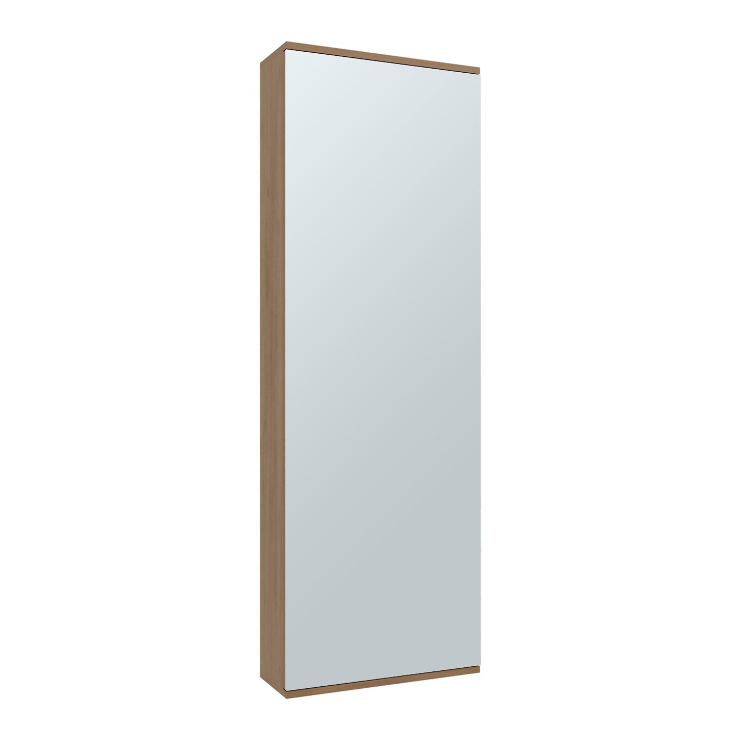 Light Oak Bedroom Shoe Storage Cabinet with Mirror