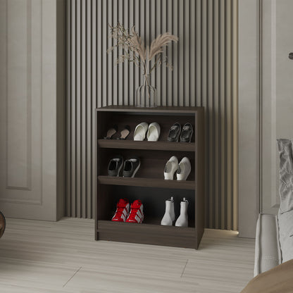 FM FURNITURE Oatman Shoe Rack with Open Storage, Wengue