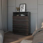 Tokio 4 Drawer Dresser with Open Shelf, Stained Walnut