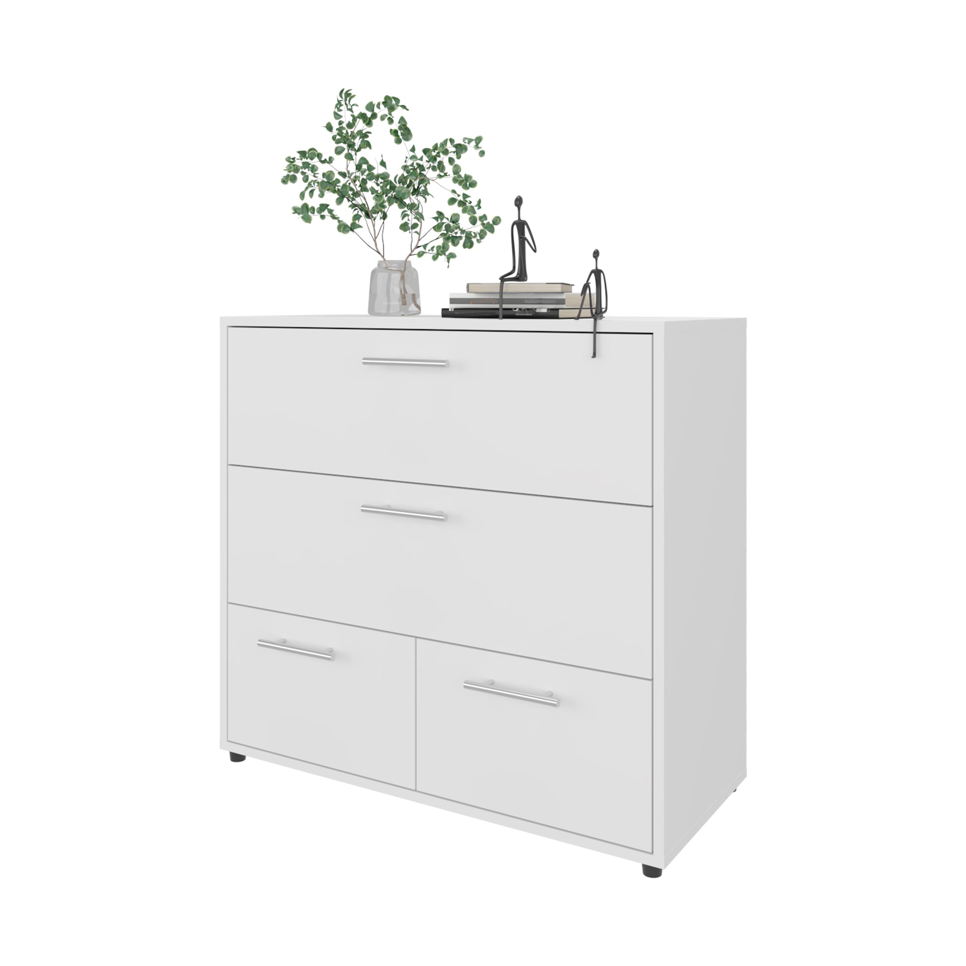 Oto Dresser - White: 4 Spacious Drawers for Bedroom Storage