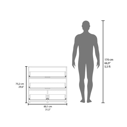 Oto Dresser - White: 4 Spacious Drawers for Bedroom Storage