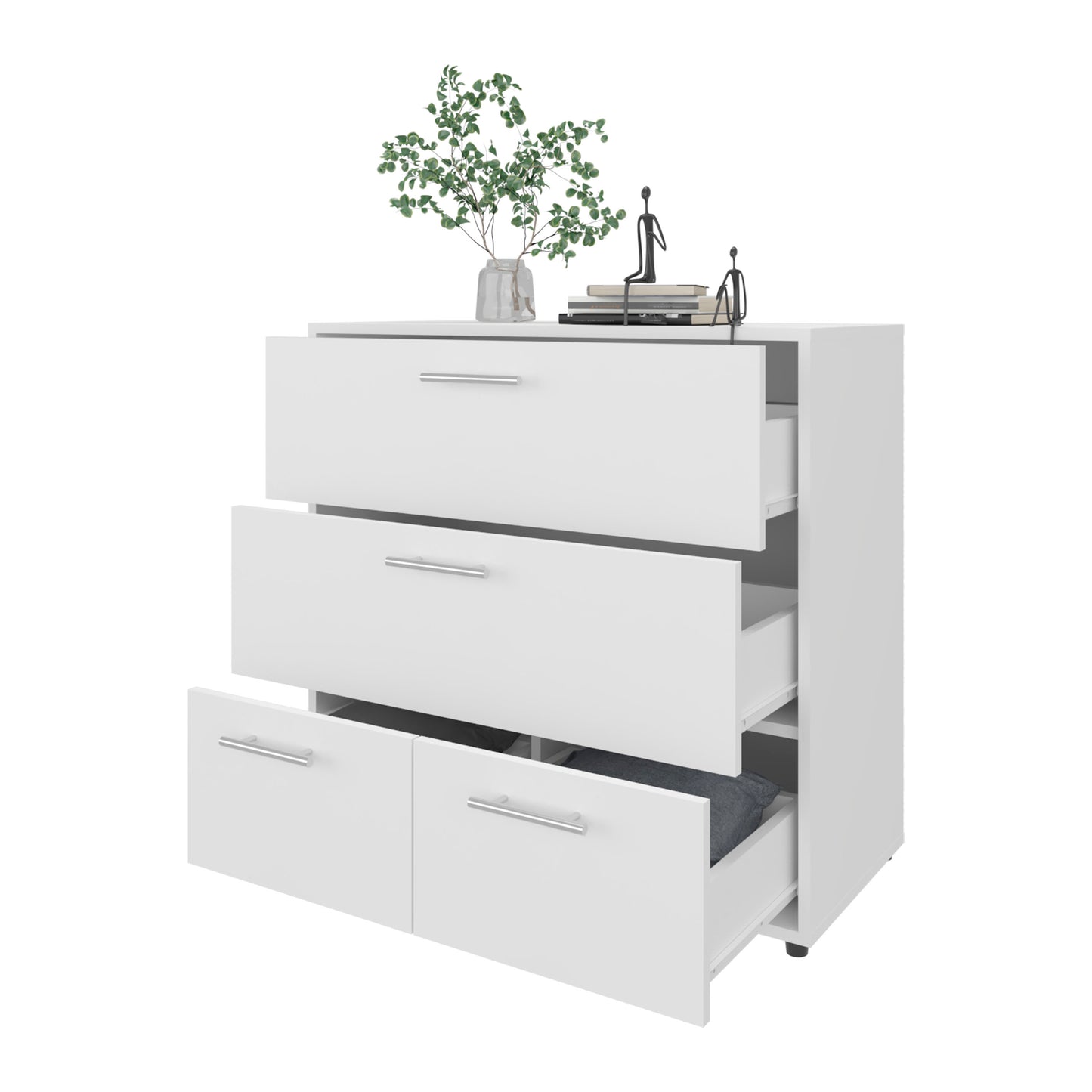 Oto Dresser - White: 4 Spacious Drawers for Bedroom Storage