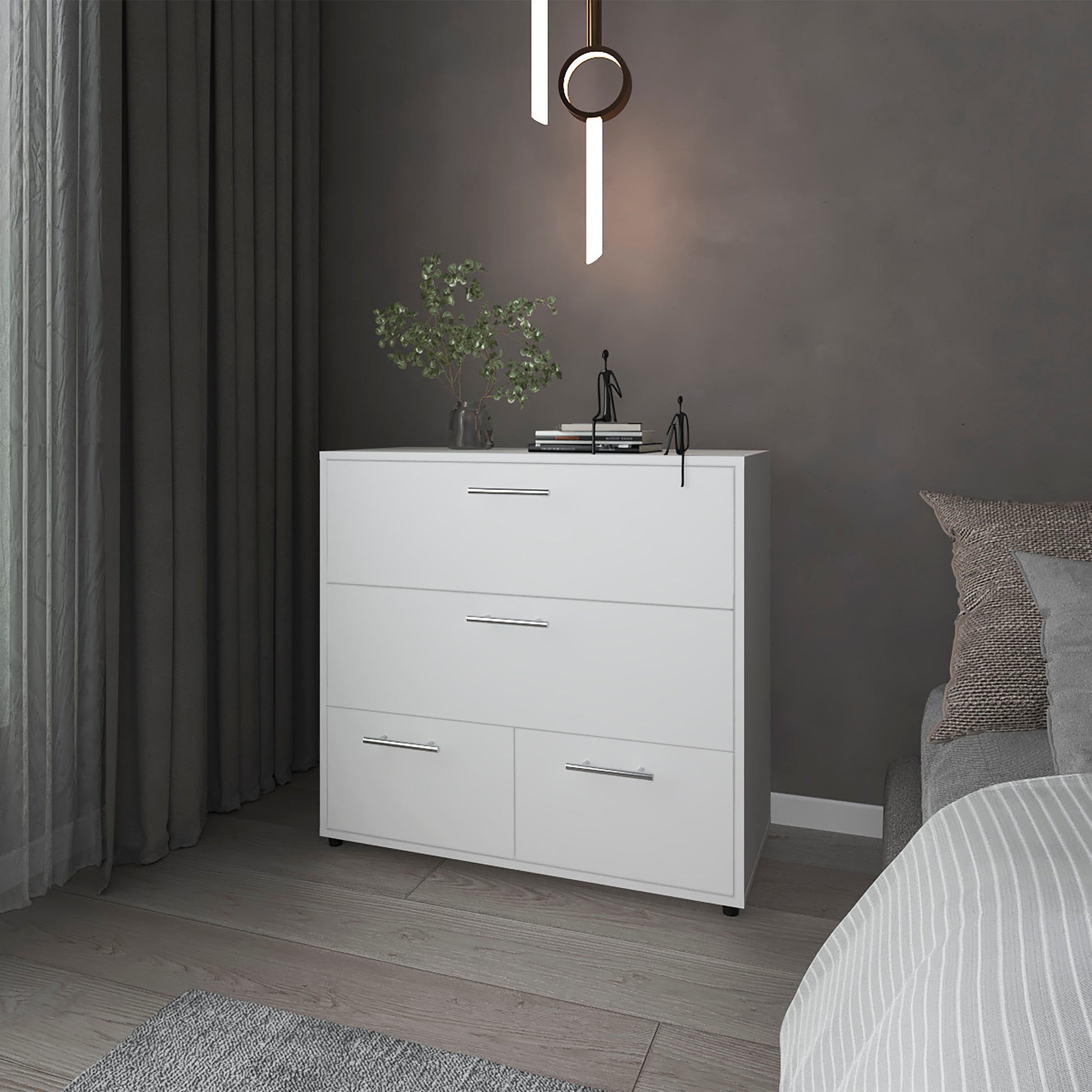 Oto Dresser with 4 Spacious Drawers, White