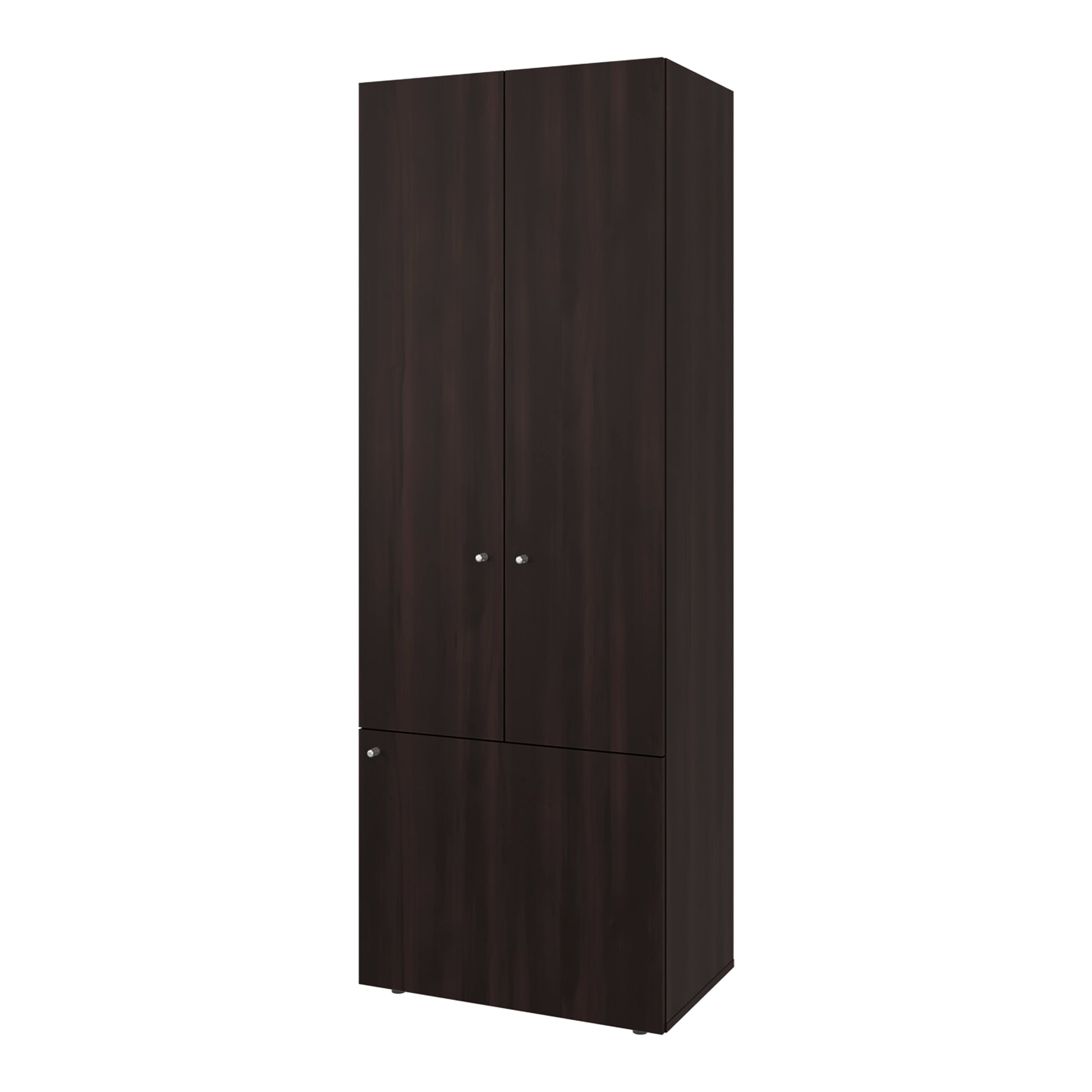 Tolleson Tall Wardrobe Cabinet - 3 Doors, Walnut