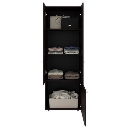 Tolleson Tall Wardrobe Cabinet - 3 Doors, Walnut