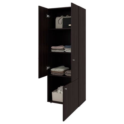 Tolleson Tall Wardrobe Cabinet - 3 Doors, Walnut