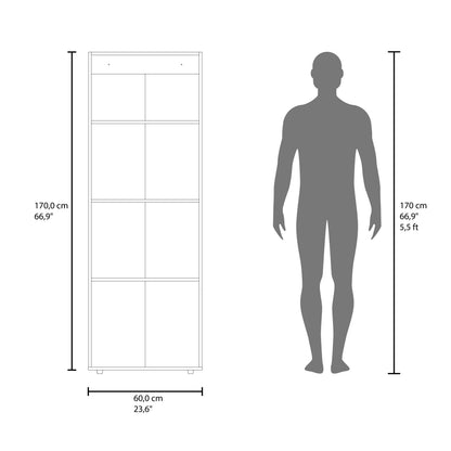 Tolleson Tall Wardrobe Cabinet - 3 Doors, Walnut