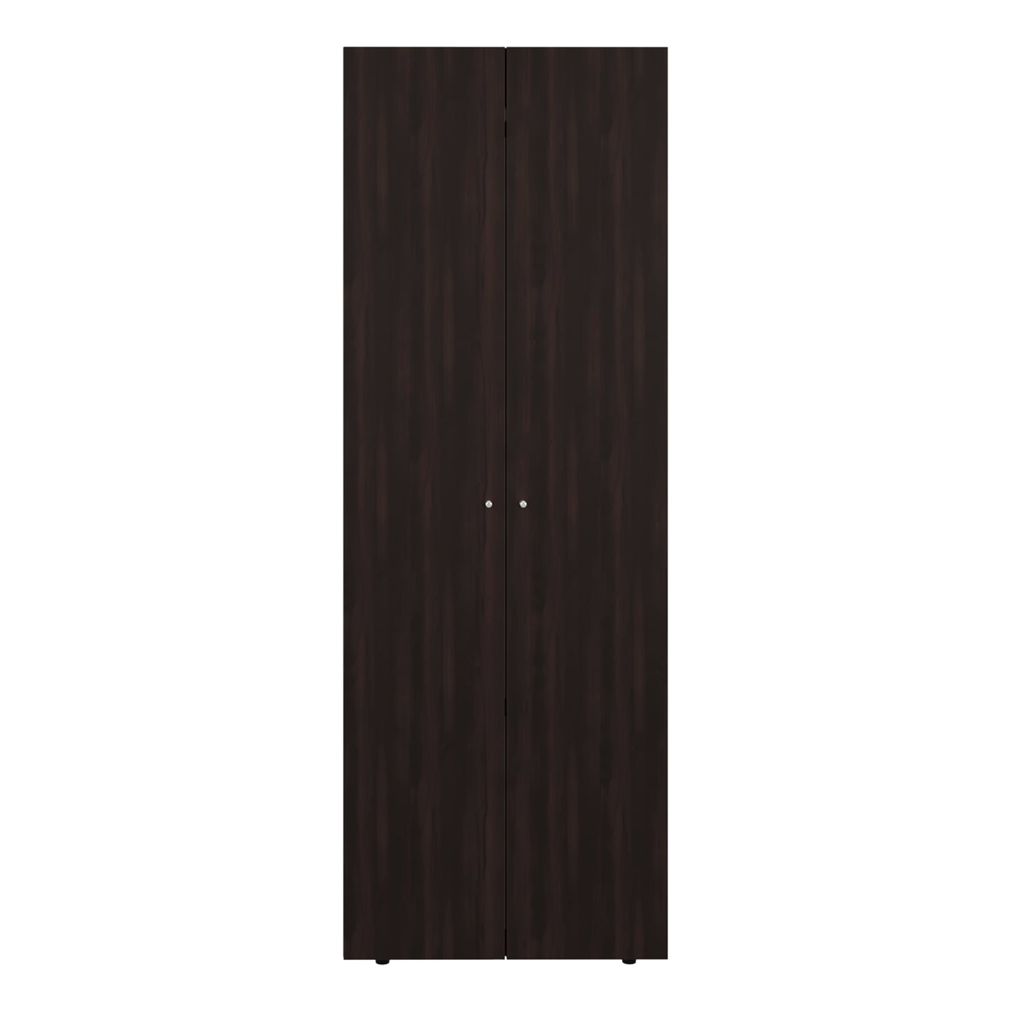 Walnut 2-Door Tall Wardrobe Cabinet - 66.9"H, Particle Board for Bedroom