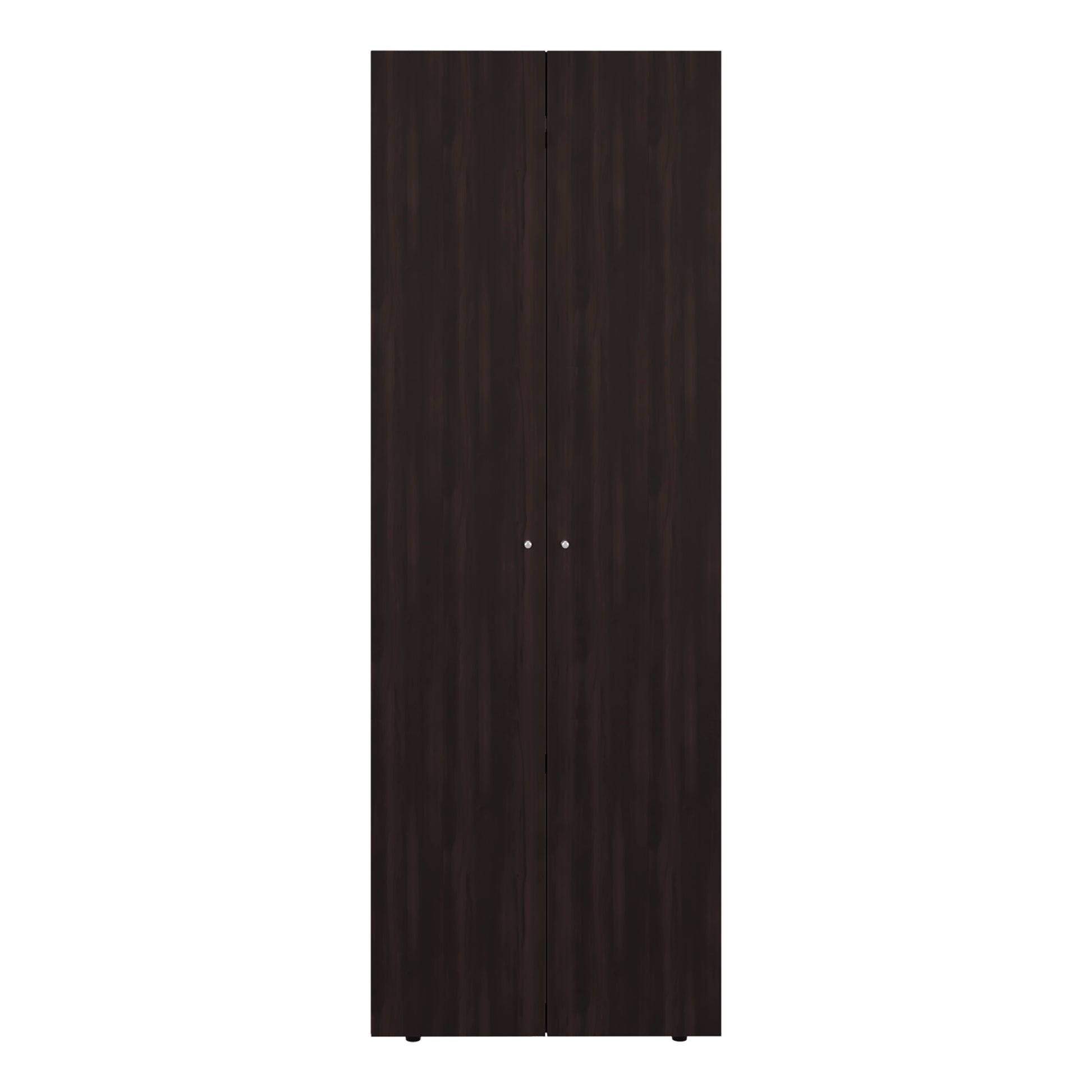 Walnut 2-Door Tall Wardrobe Cabinet - 66.9"H, Particle Board for Bedroom