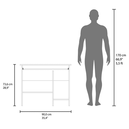 Rio Computer Desk - White, Compact Storage for Home Office