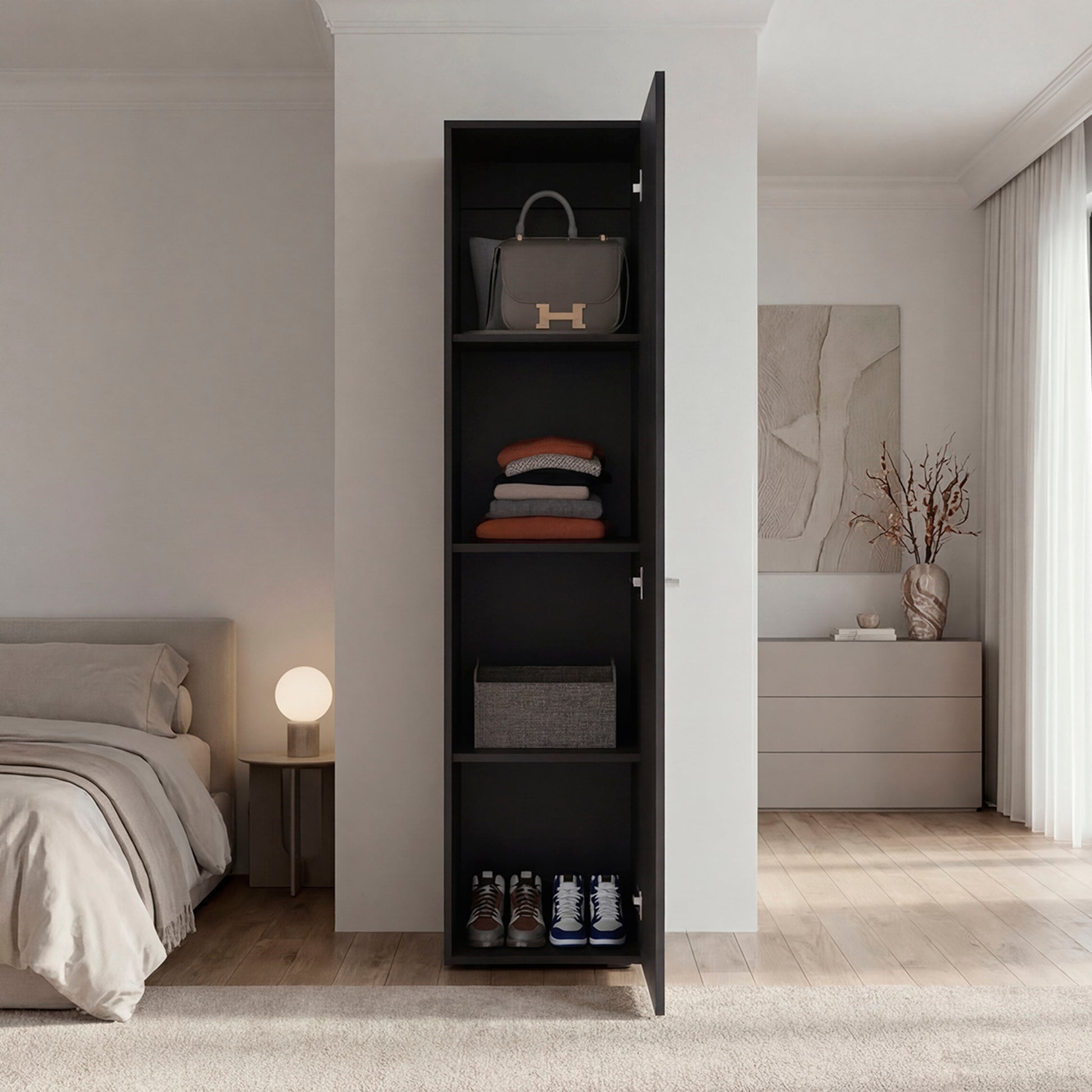 Wenge Modern Dresser - 67" Storage Cabinet for Bedroom