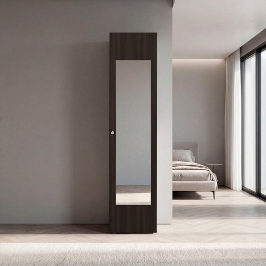 66.9" Walnut Dresser with Full-Length Mirror - Bedroom Storage