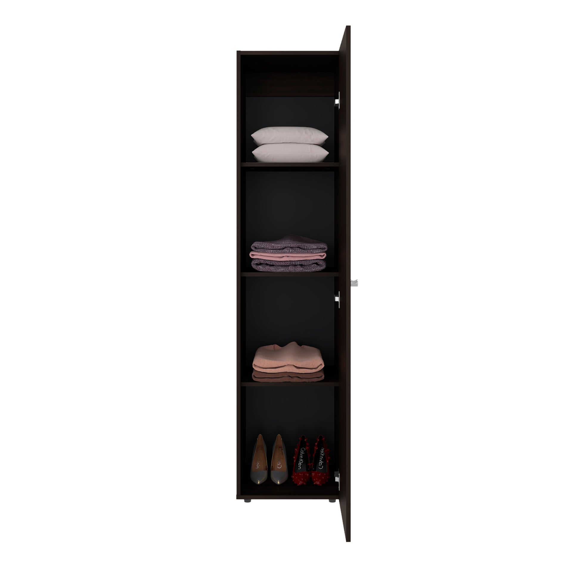 66.9" Walnut Dresser with Full-Length Mirror - Bedroom Storage