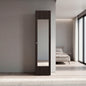 Saily  Storage Cabinet with 4 Shelves and Mirror on Door, Modern Design, Walnut