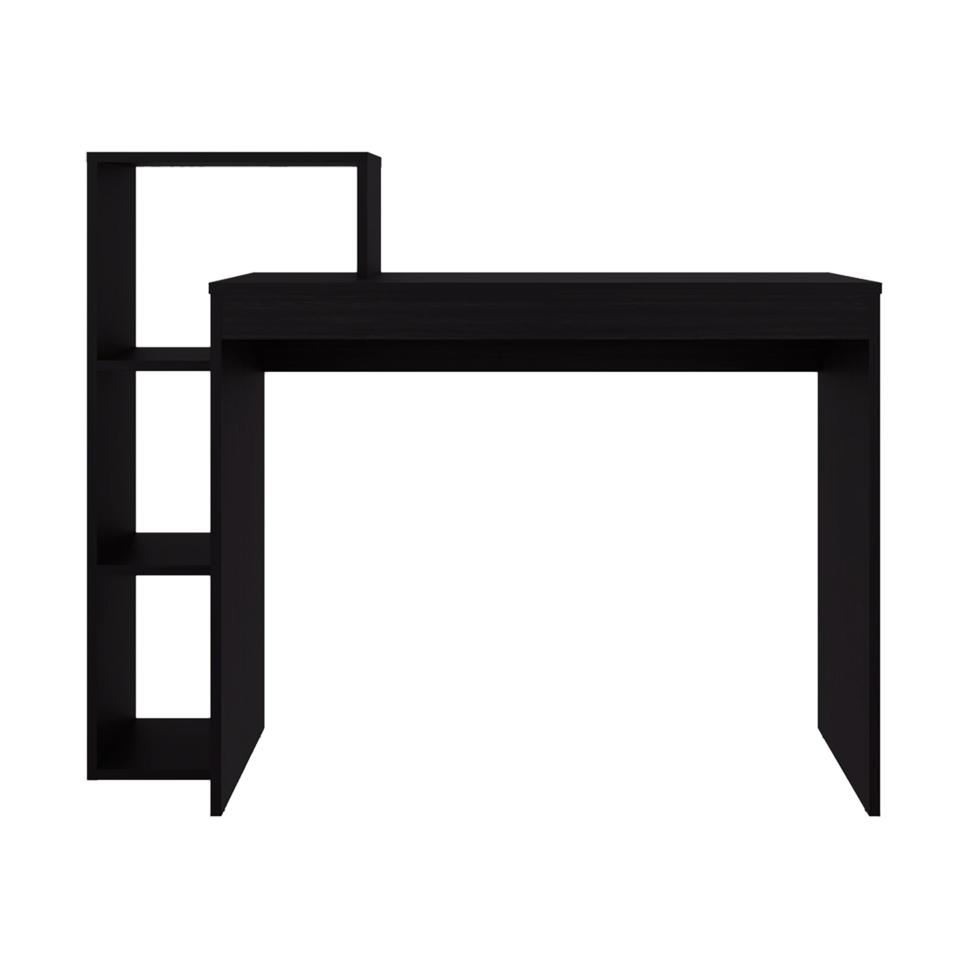 Wenge Computer Desk with Storage Shelves
