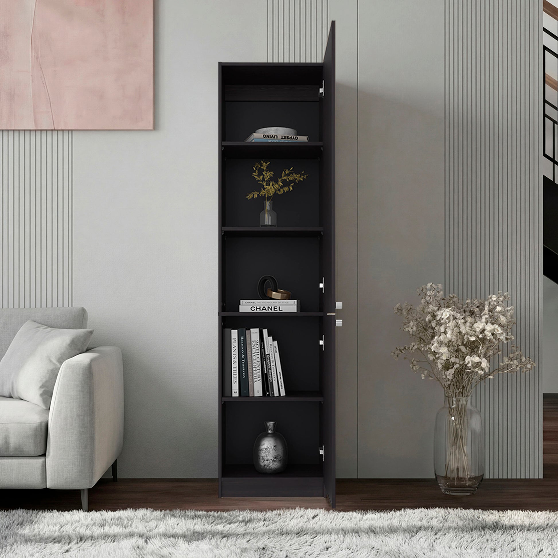 Wenge Storage Cabinet - 71.1" Dresser with Melamine Filler for Bedroom