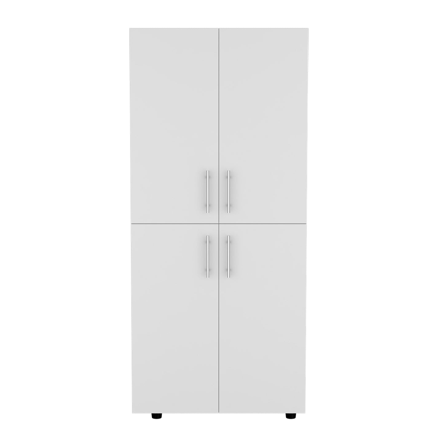 White Melamine Dresser - 18.9 x 31.5 x 70.8", 4 Shelves