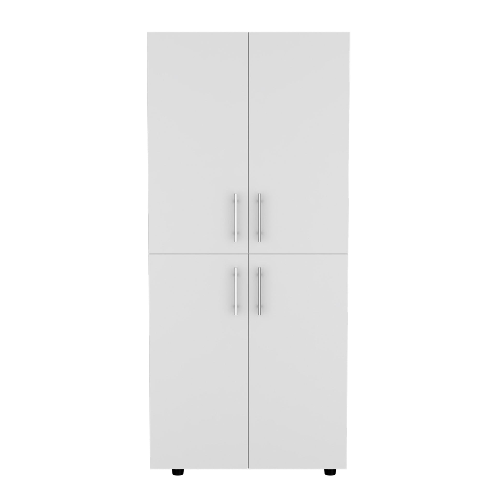 White Melamine Dresser - 18.9 x 31.5 x 70.8", 4 Shelves
