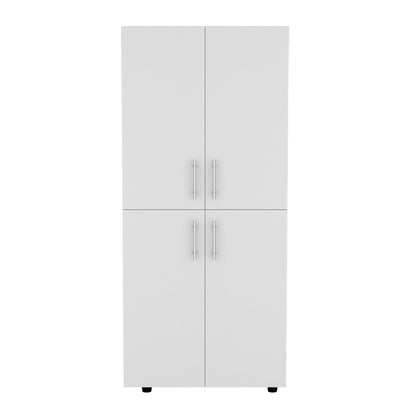 White Melamine Dresser - 18.9 x 31.5 x 70.8", 4 Shelves