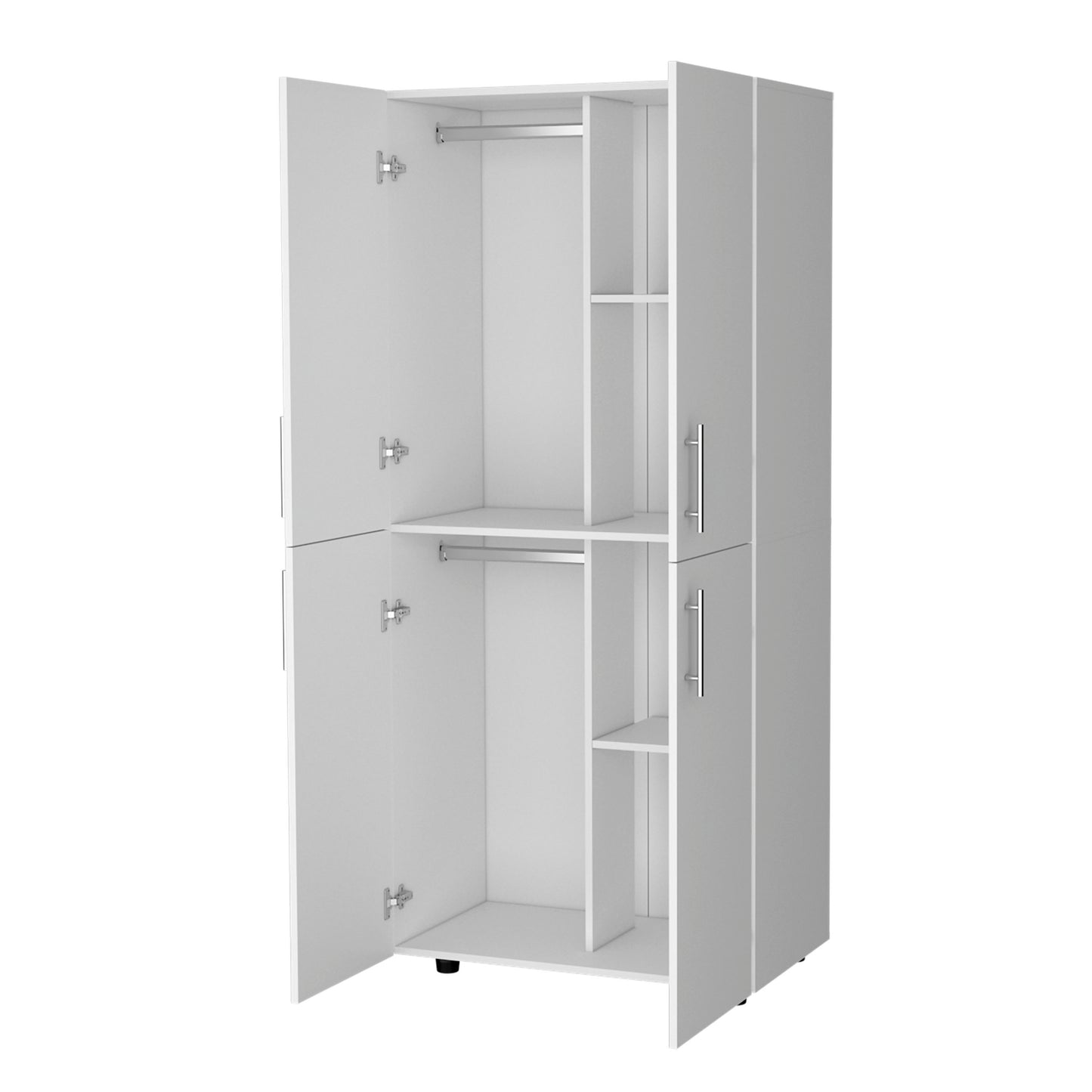 White Melamine Dresser - 18.9 x 31.5 x 70.8", 4 Shelves
