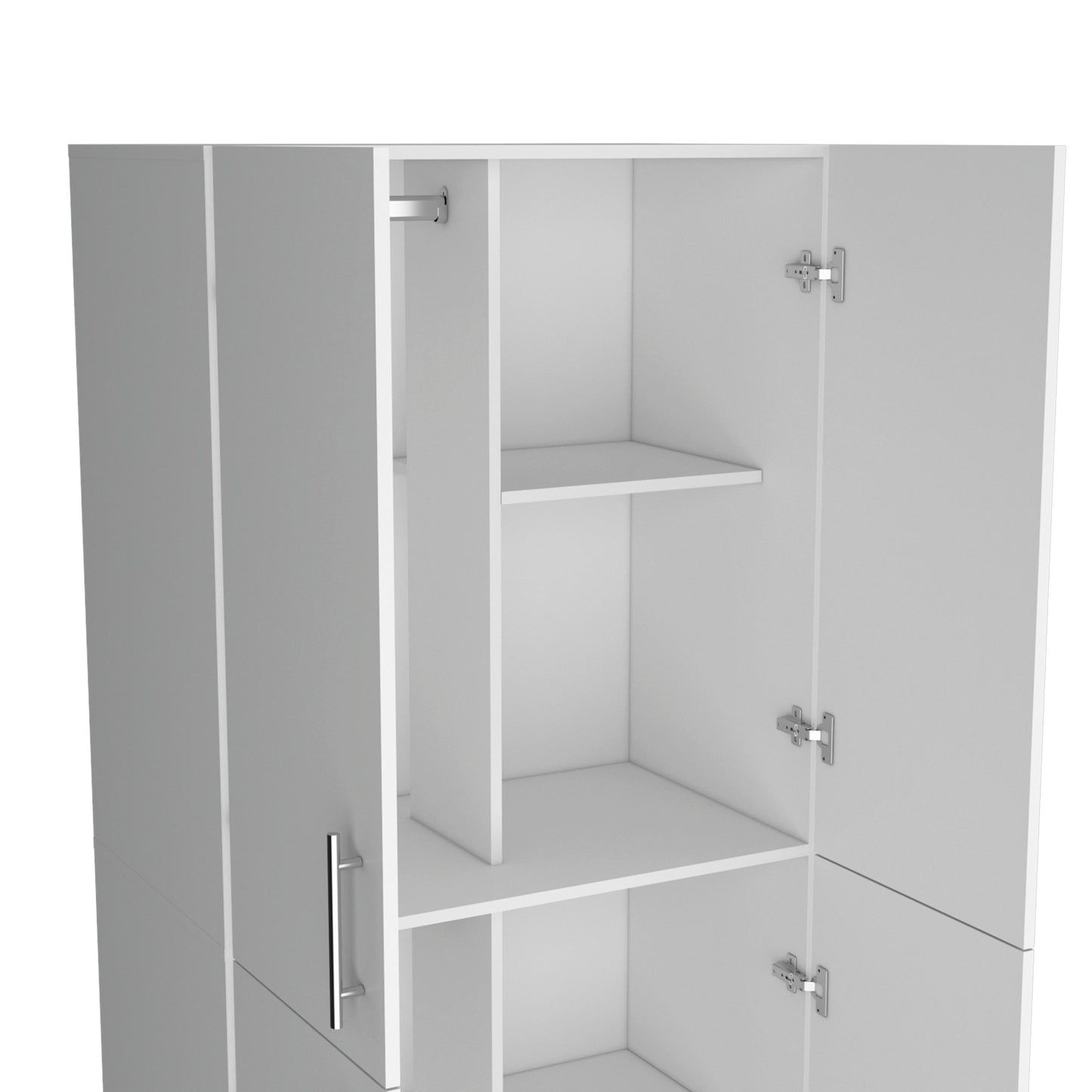 White Melamine Dresser - 18.9 x 31.5 x 70.8", 4 Shelves