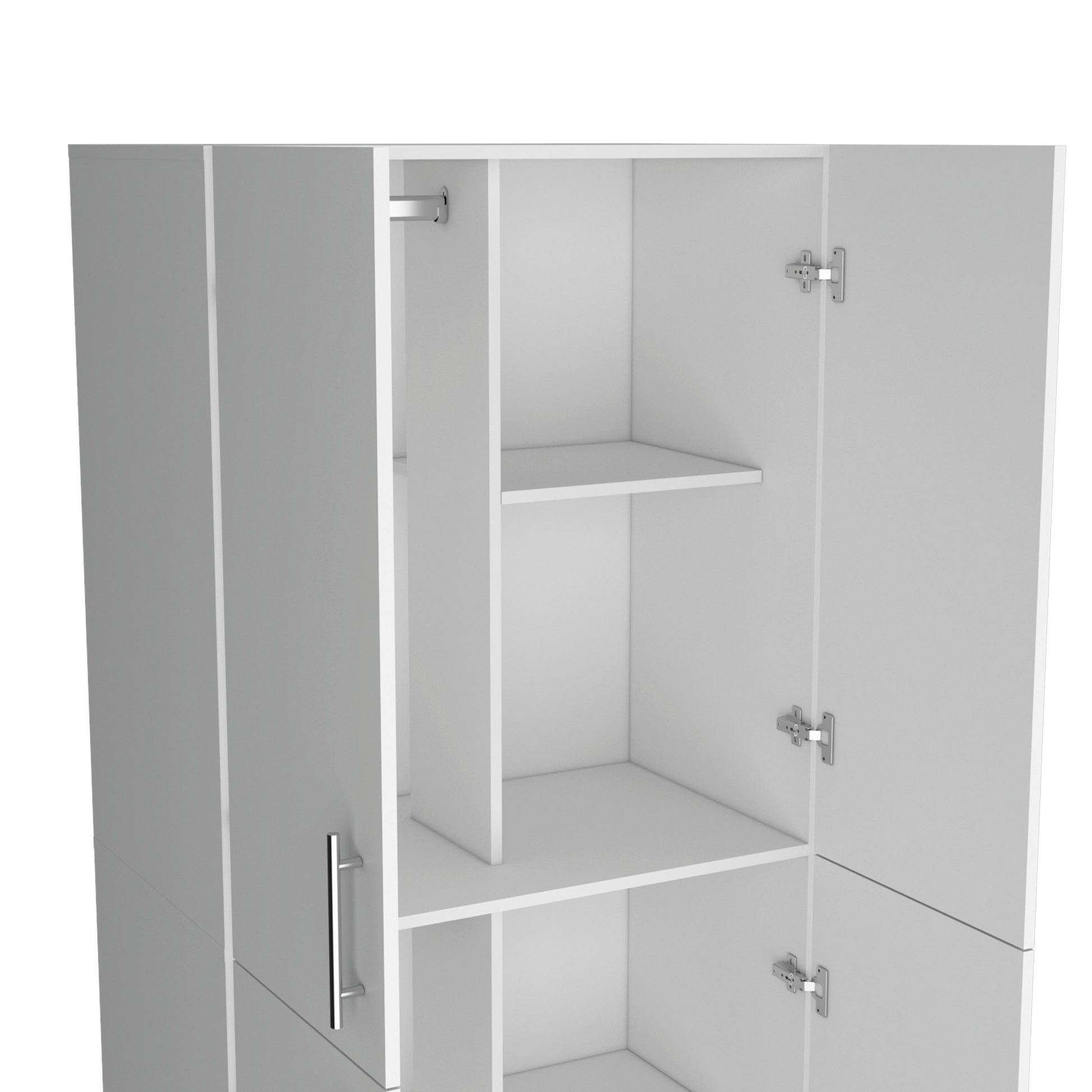 White Melamine Dresser - 18.9 x 31.5 x 70.8", 4 Shelves