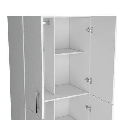 White Melamine Dresser - 18.9 x 31.5 x 70.8", 4 Shelves