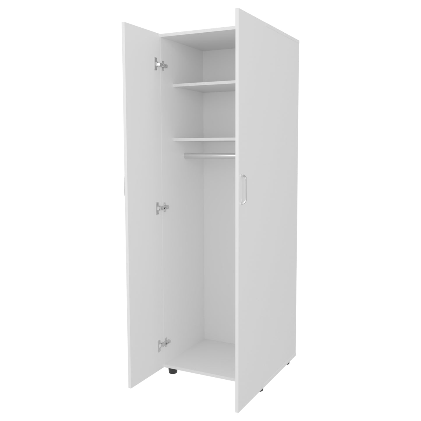 White Modern Dresser with Hanging Rod - 70.9" Tall for Bedroom