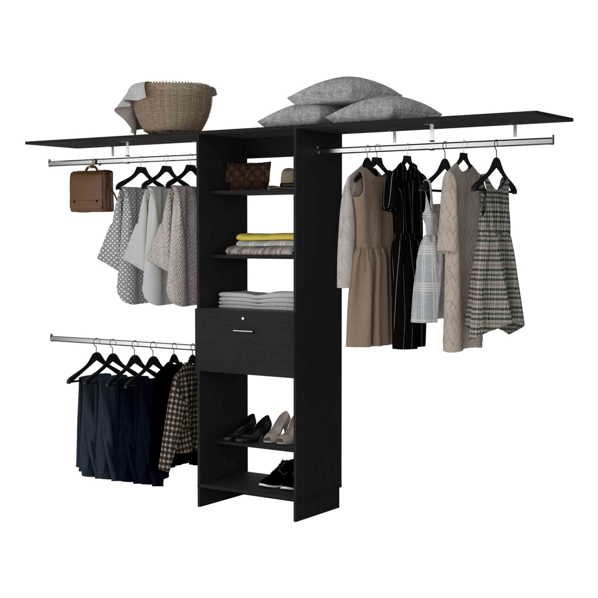 Black Modern Bedroom Dresser - 118" Wide