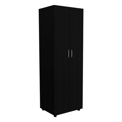 Black Glasgow Armoire - 1 Cabinet, 2 Shelves