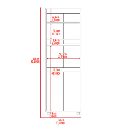 Black Glasgow Armoire - 1 Cabinet, 2 Shelves