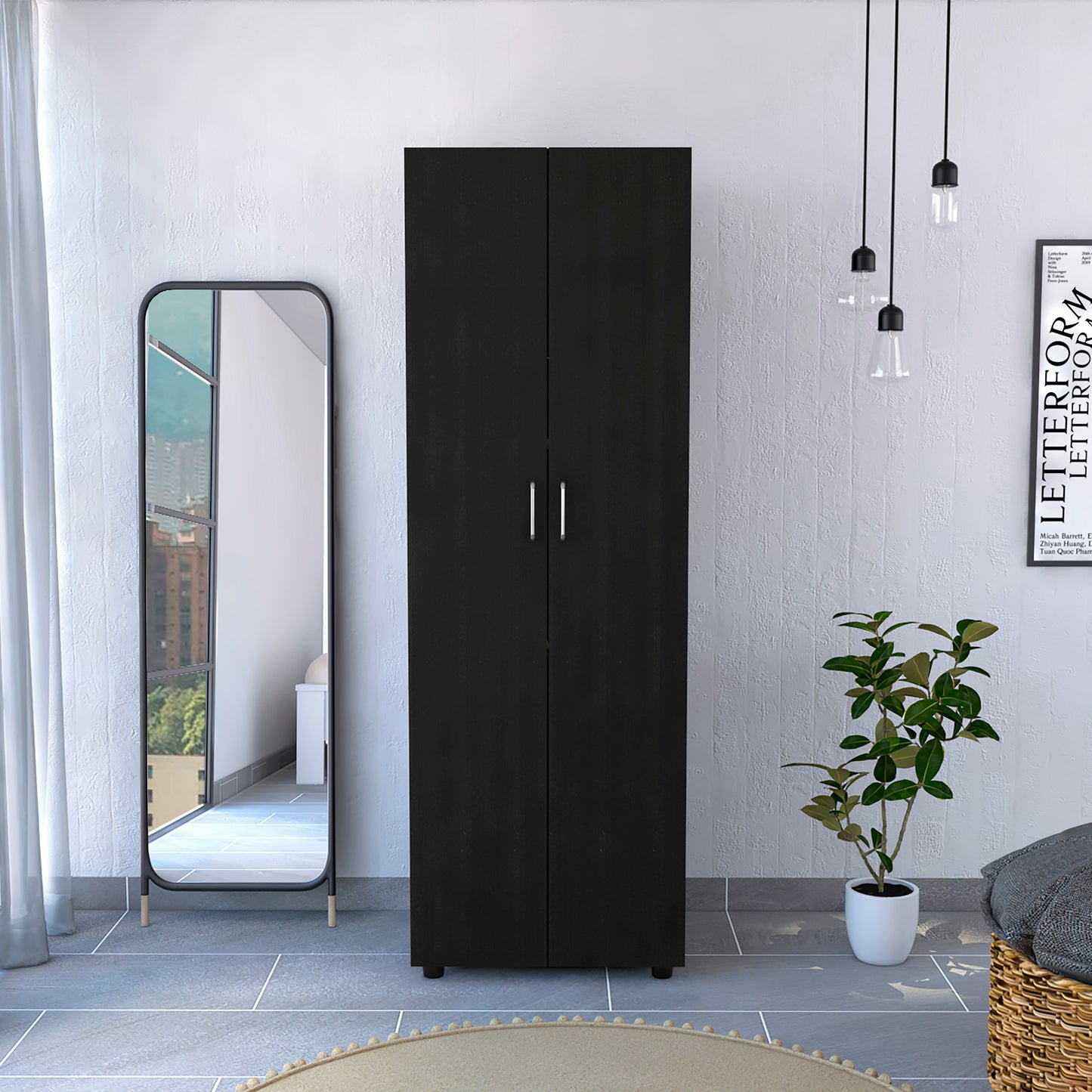 Glasgow Armoire, One Cabinet, Two Shelves