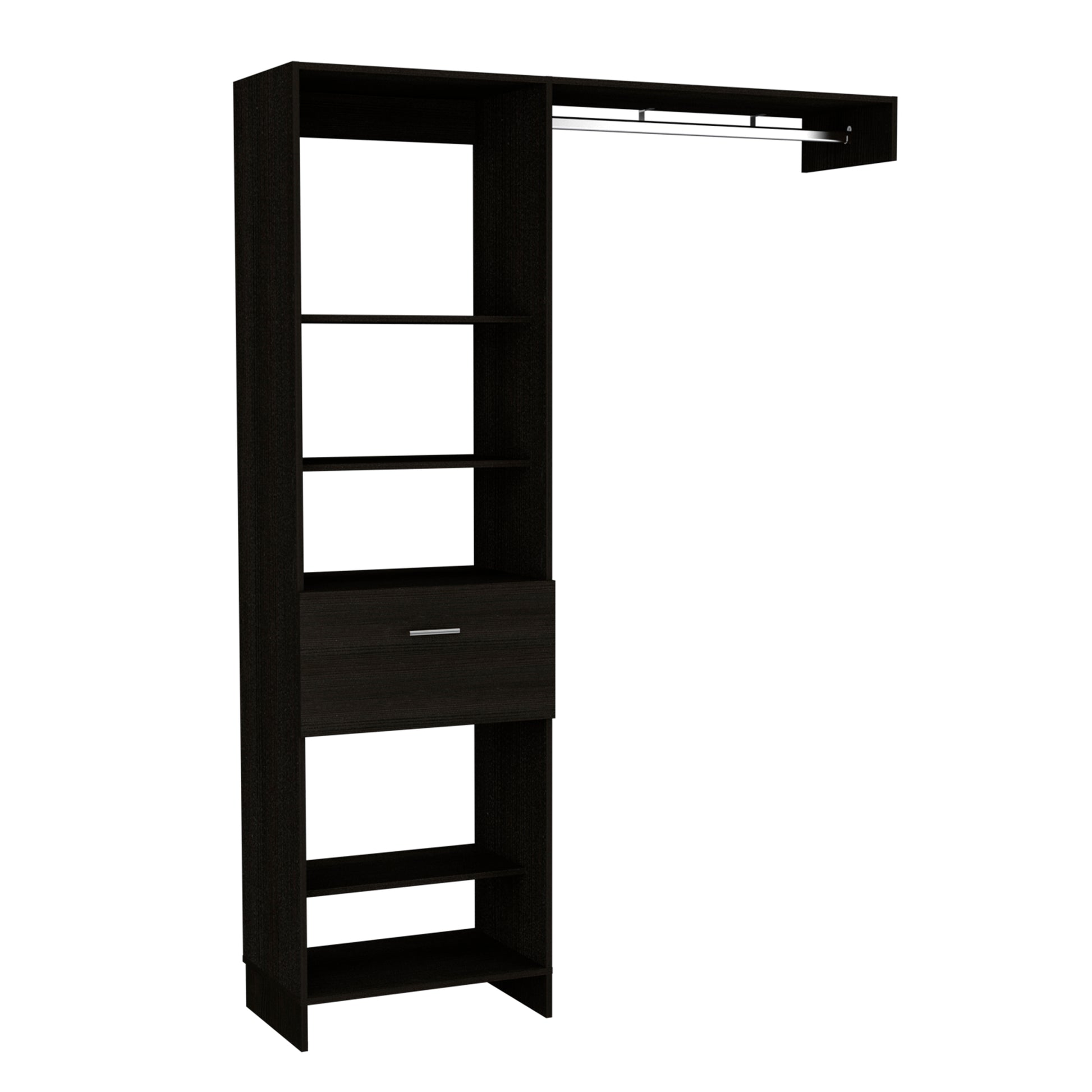 Black Bedroom Dresser 59" Wide Storage Cabinet