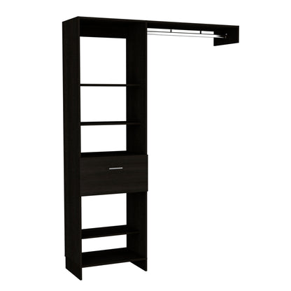 Black Bedroom Dresser 59" Wide Storage Cabinet