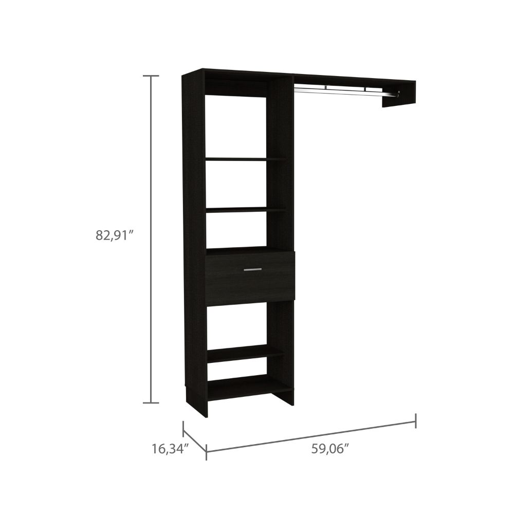 Black Bedroom Dresser 59" Wide Storage Cabinet