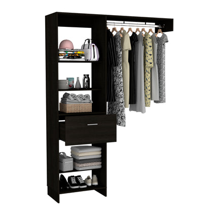 Black Bedroom Dresser 59" Wide Storage Cabinet