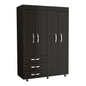 Modern Black Particle Board Dresser with 3 Drawers for Bedroom Storage