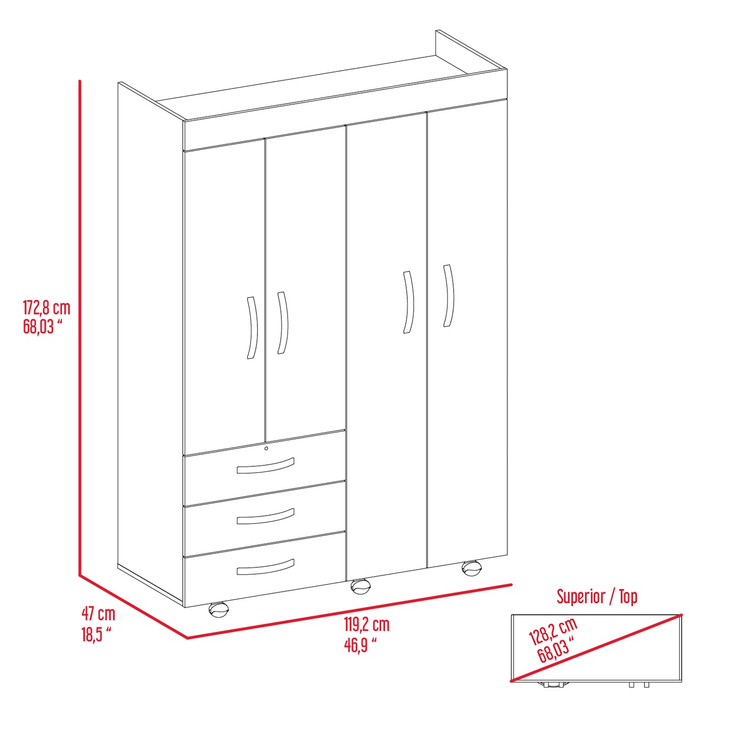 Modern Black Particle Board Dresser with 3 Drawers for Bedroom Storage