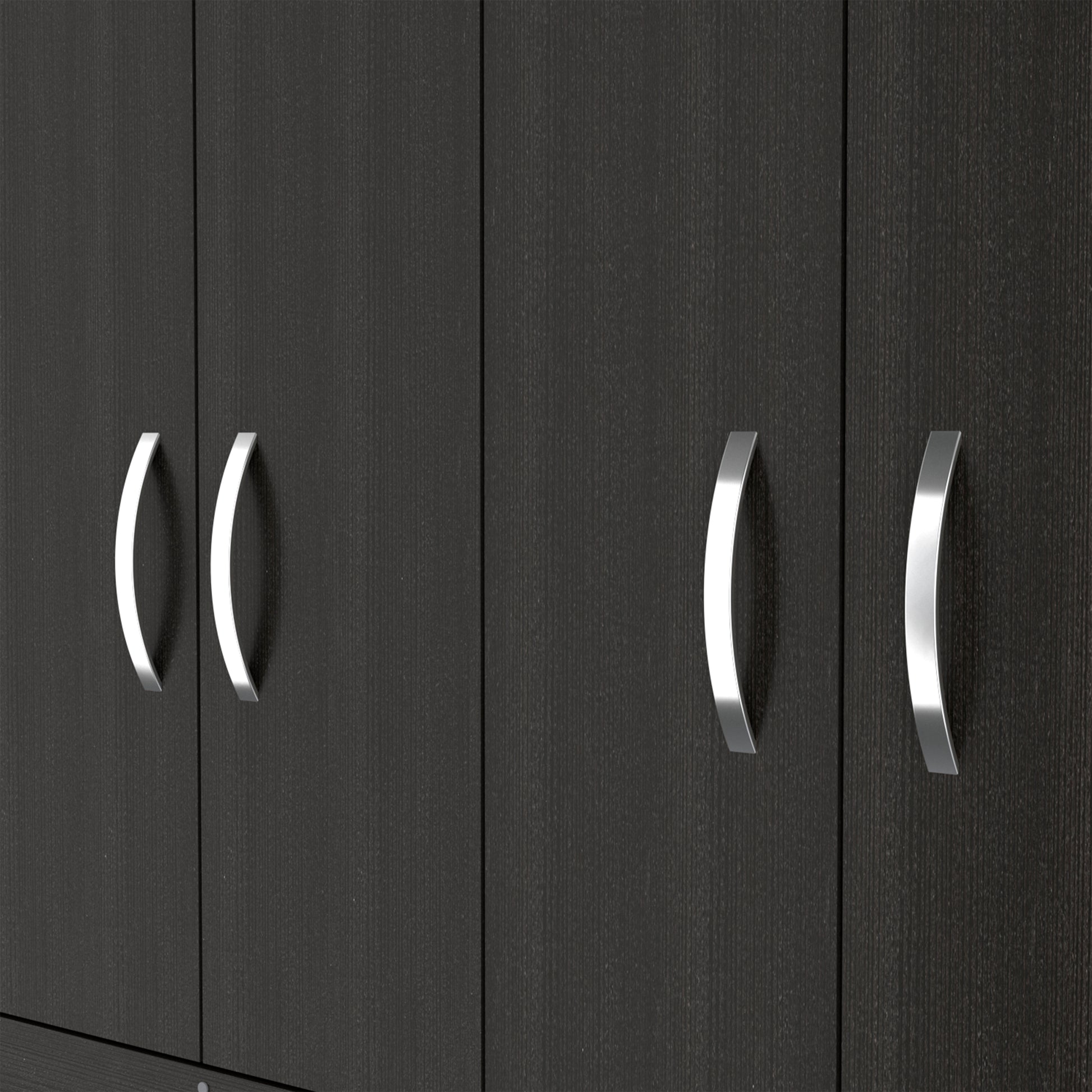 Modern Black Particle Board Dresser with 3 Drawers for Bedroom Storage