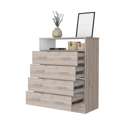 4-Drawer Multicolor Particle Board Dresser - Bedroom Storage